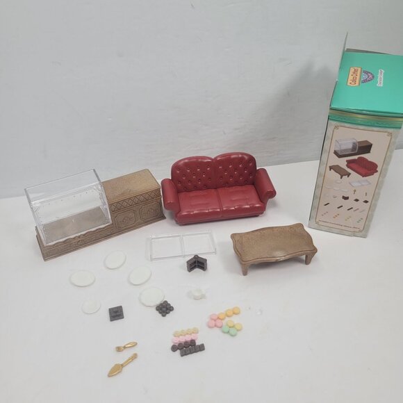 Calico Critters Chocolate Lounge Accessory Set NOT COMPLETE - Picture 3 of 5